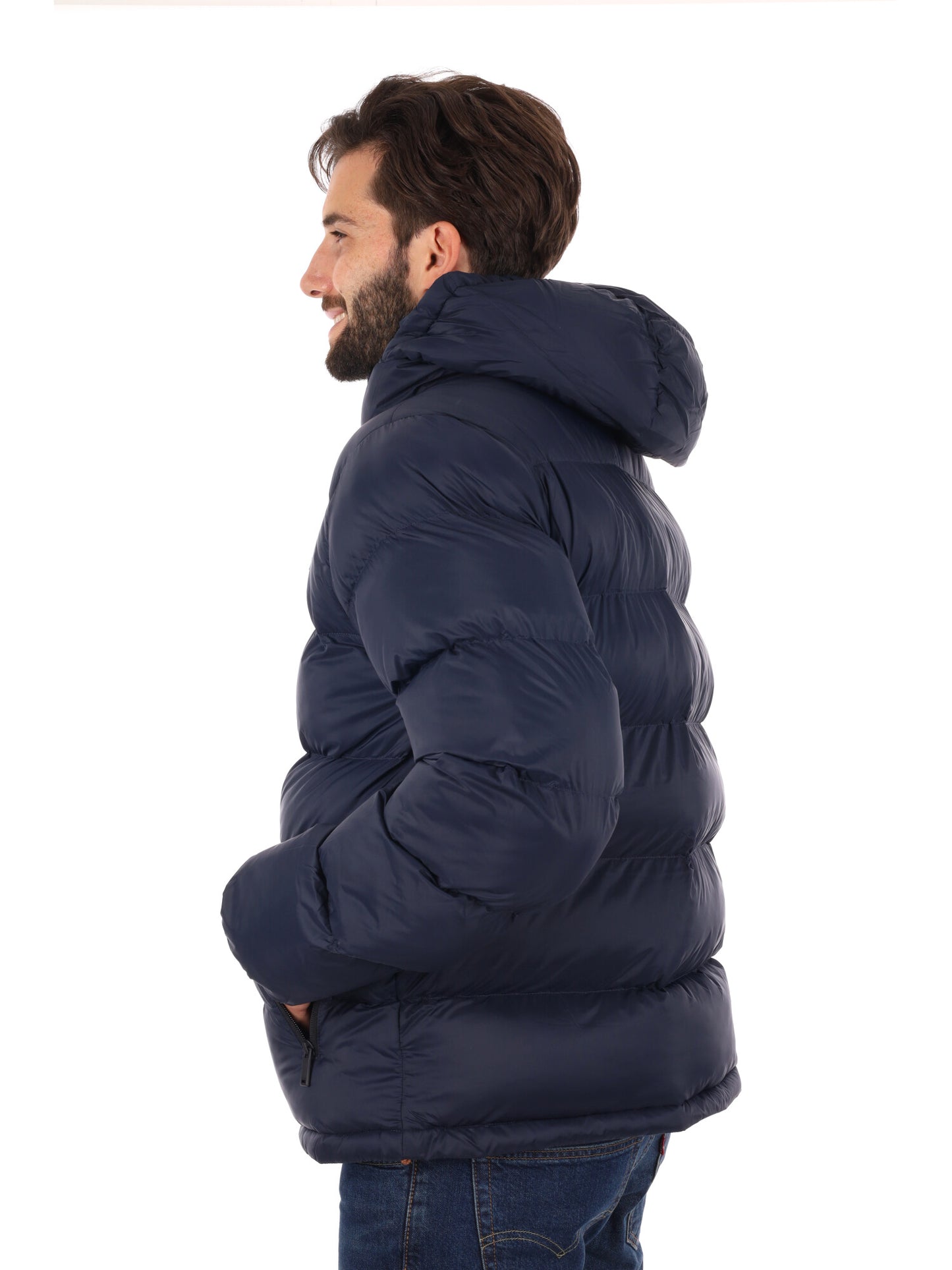 GIUBBINO IMBOTTITO CON CAPPUCCIO CALVIN KLEIN JEANS DA UOMO BLU