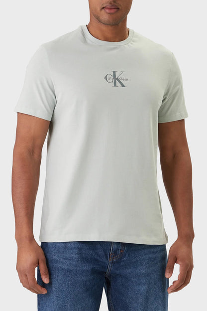 T-shirt verde salvia da uomo Calvin Klein Jeans con logo minimal