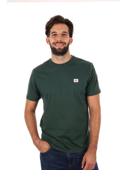 T-SHIRT BADGE CALVIN KLEIN JEANS DA UOMO VERDE