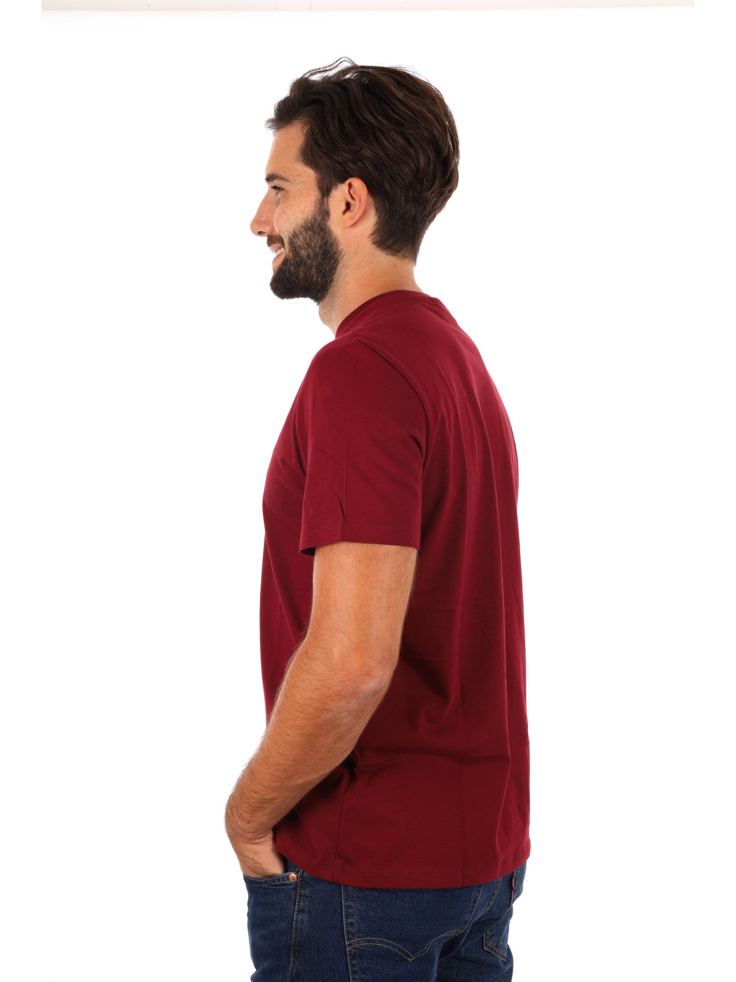 T-SHIRT BADGE CALVIN KLEIN JEANS DA UOMO BORDEAUX