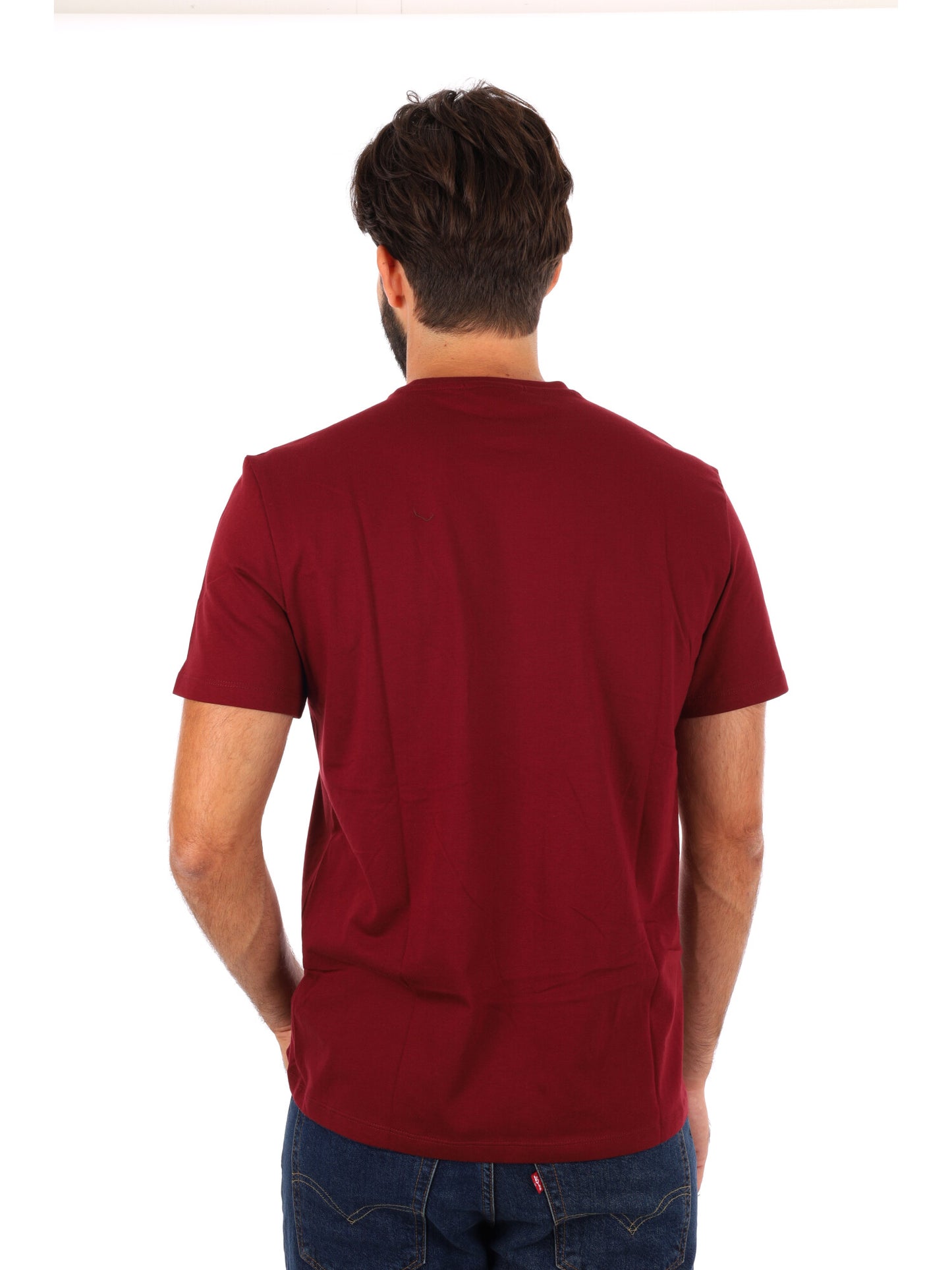 T-SHIRT BADGE CALVIN KLEIN JEANS DA UOMO BORDEAUX