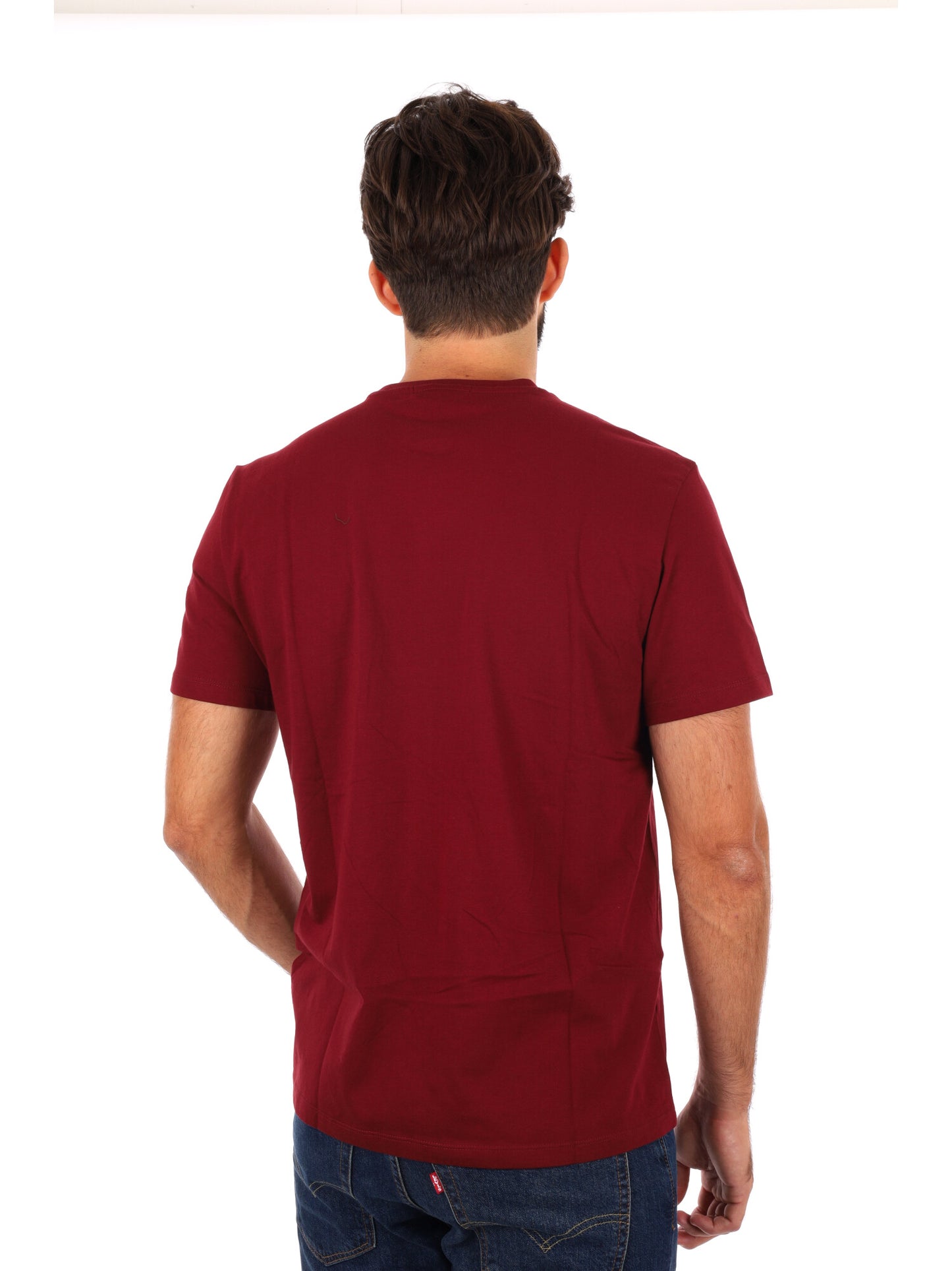 T-SHIRT BADGE CALVIN KLEIN JEANS DA UOMO BORDEAUX