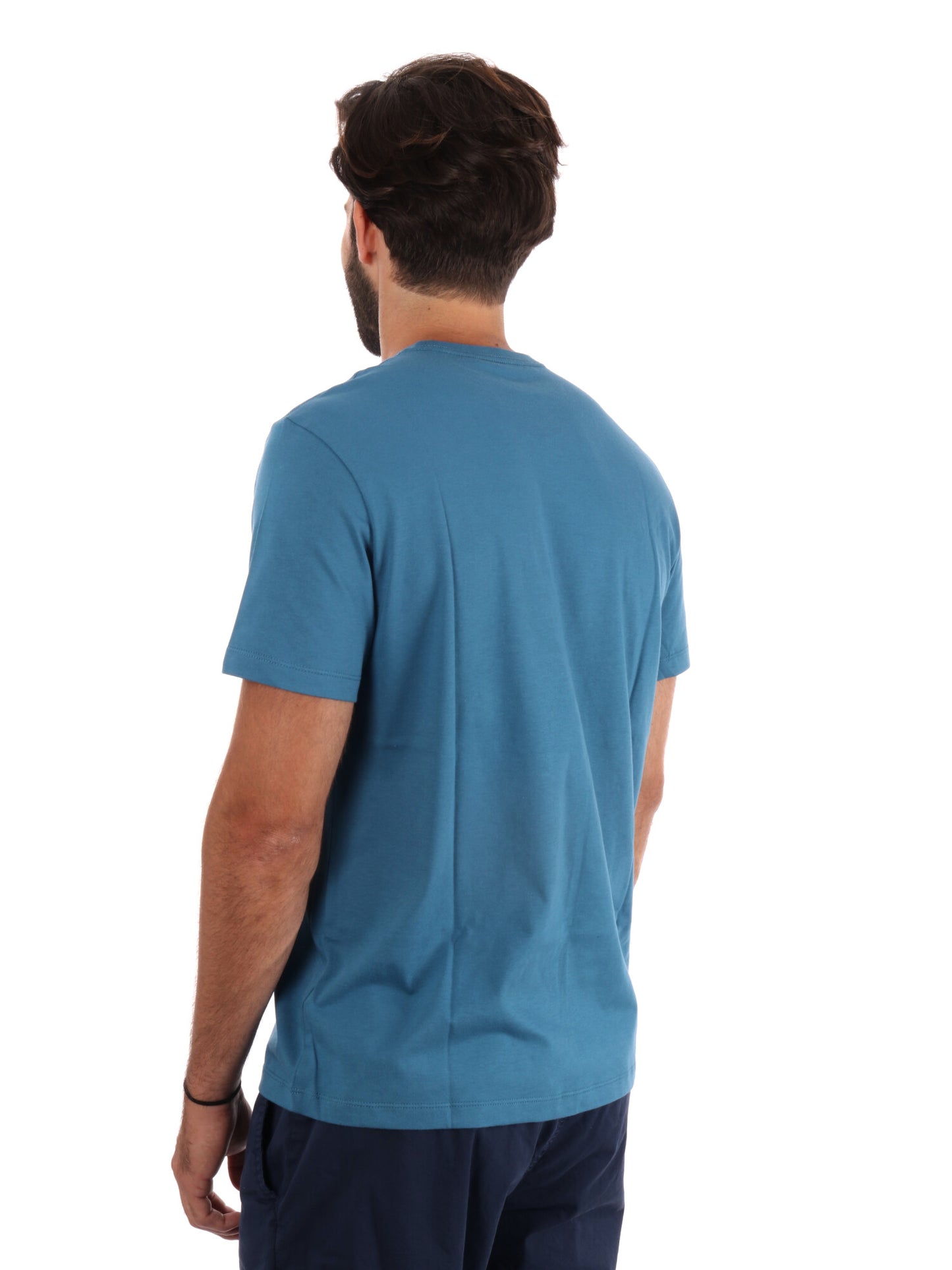 T-SHIRT CON LOGO CALVIN KLEIN JEANS UOMO PETROLIO