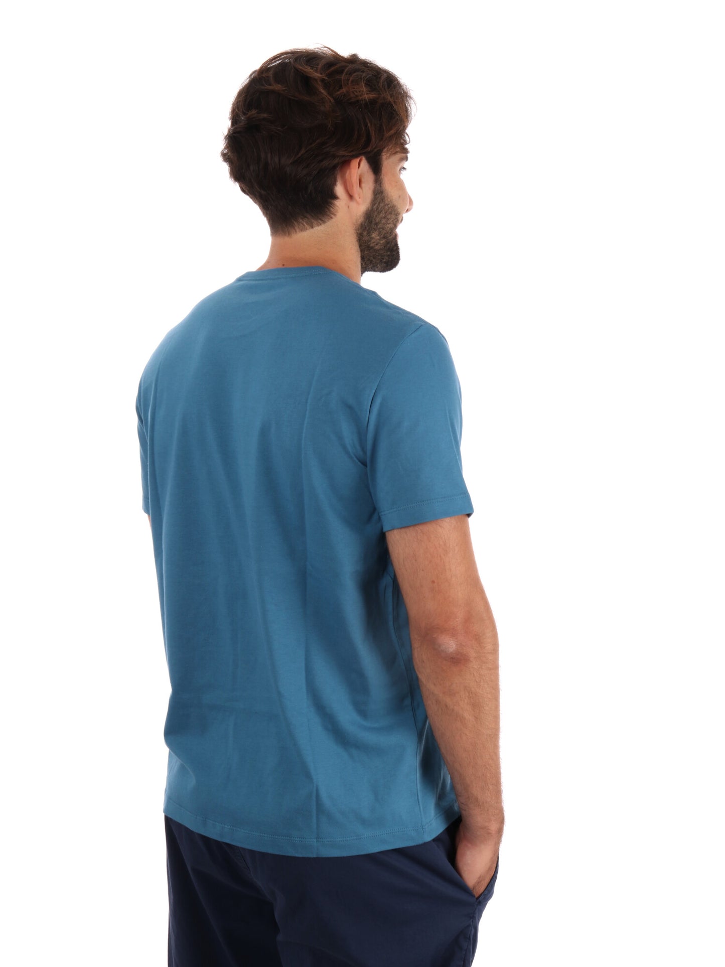 T-SHIRT CON LOGO CALVIN KLEIN JEANS UOMO PETROLIO