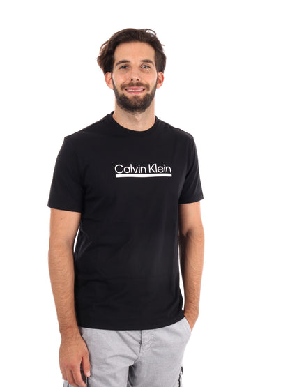 T-SHIRT CON LOGO CALVIN KLEIN JEANS UOMO NERO