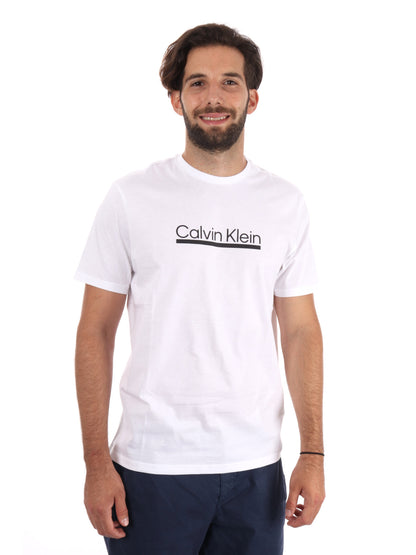 T-SHIRT CON LOGO CALVIN KLEIN JEANS UOMO BIANCO