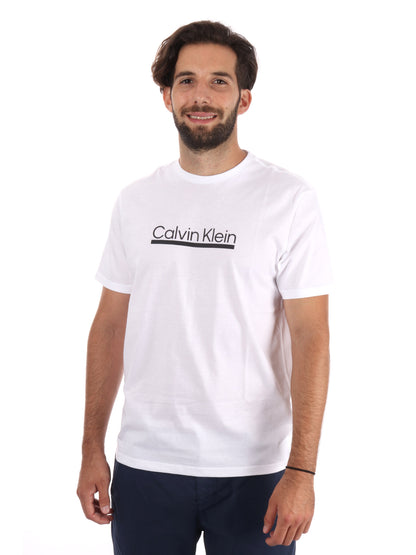 T-SHIRT CON LOGO CALVIN KLEIN JEANS UOMO BIANCO