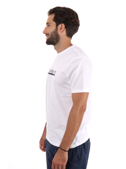 T-SHIRT CON LOGO CALVIN KLEIN JEANS UOMO BIANCO