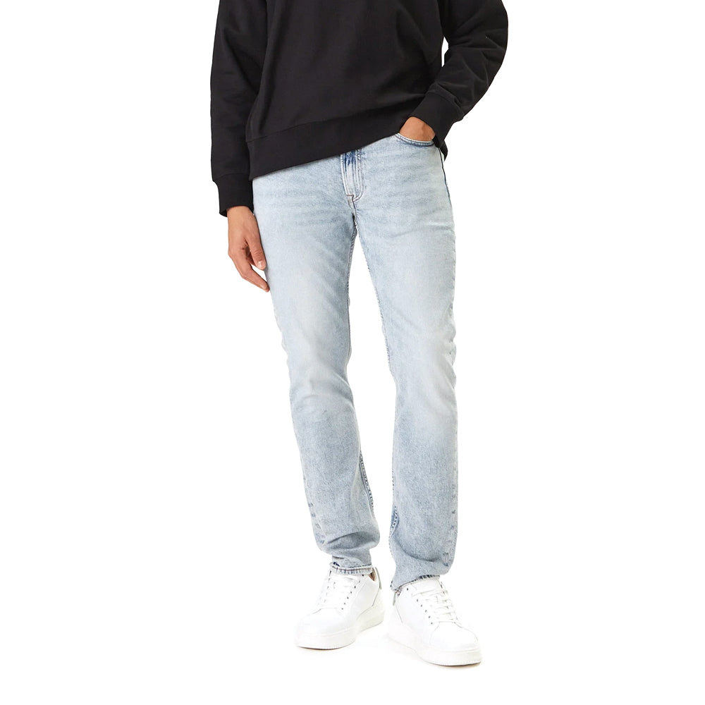 Jeans slim tapered da uomo Calvin Klein in denim marbled