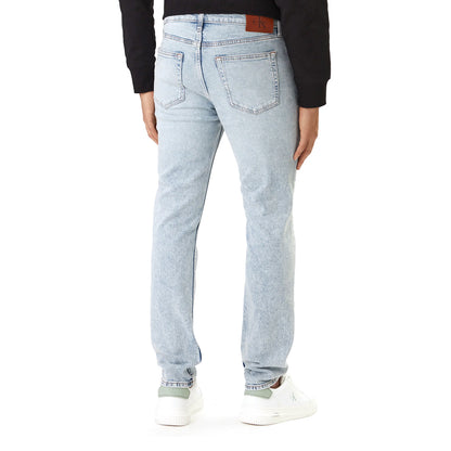Jeans slim tapered da uomo Calvin Klein in denim marbled