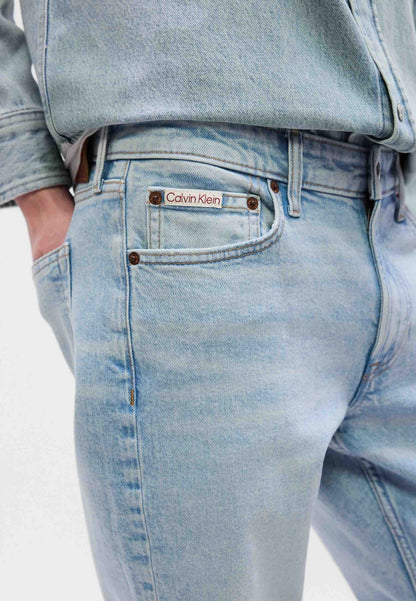 Ck slim taper marble jeans da uomo jeans chiaro