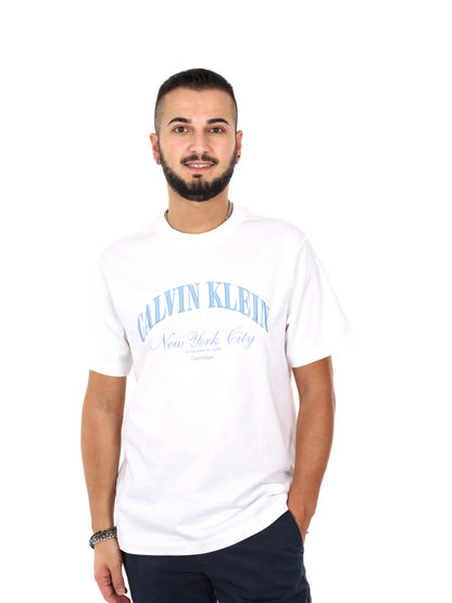 Calvin Klein 20S March Graphic, t-shirt uomo bianca in cotone