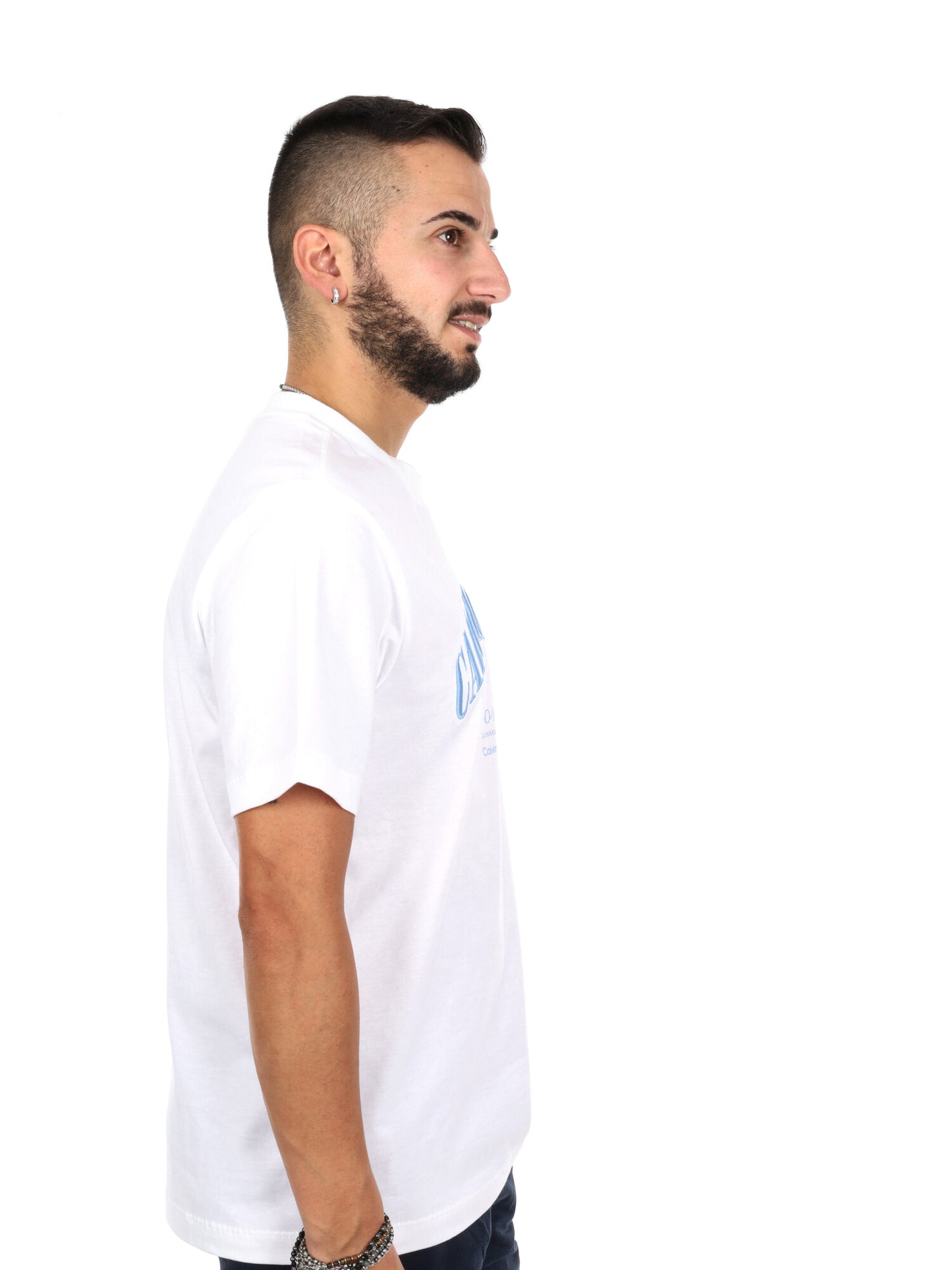 Calvin Klein 20S March Graphic, t-shirt uomo bianca in cotone