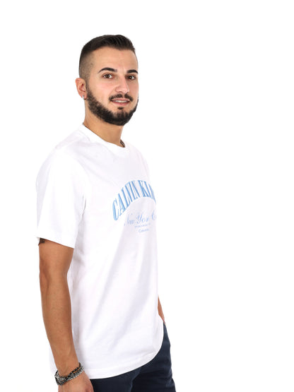 Calvin Klein 20S March Graphic, t-shirt uomo bianca in cotone