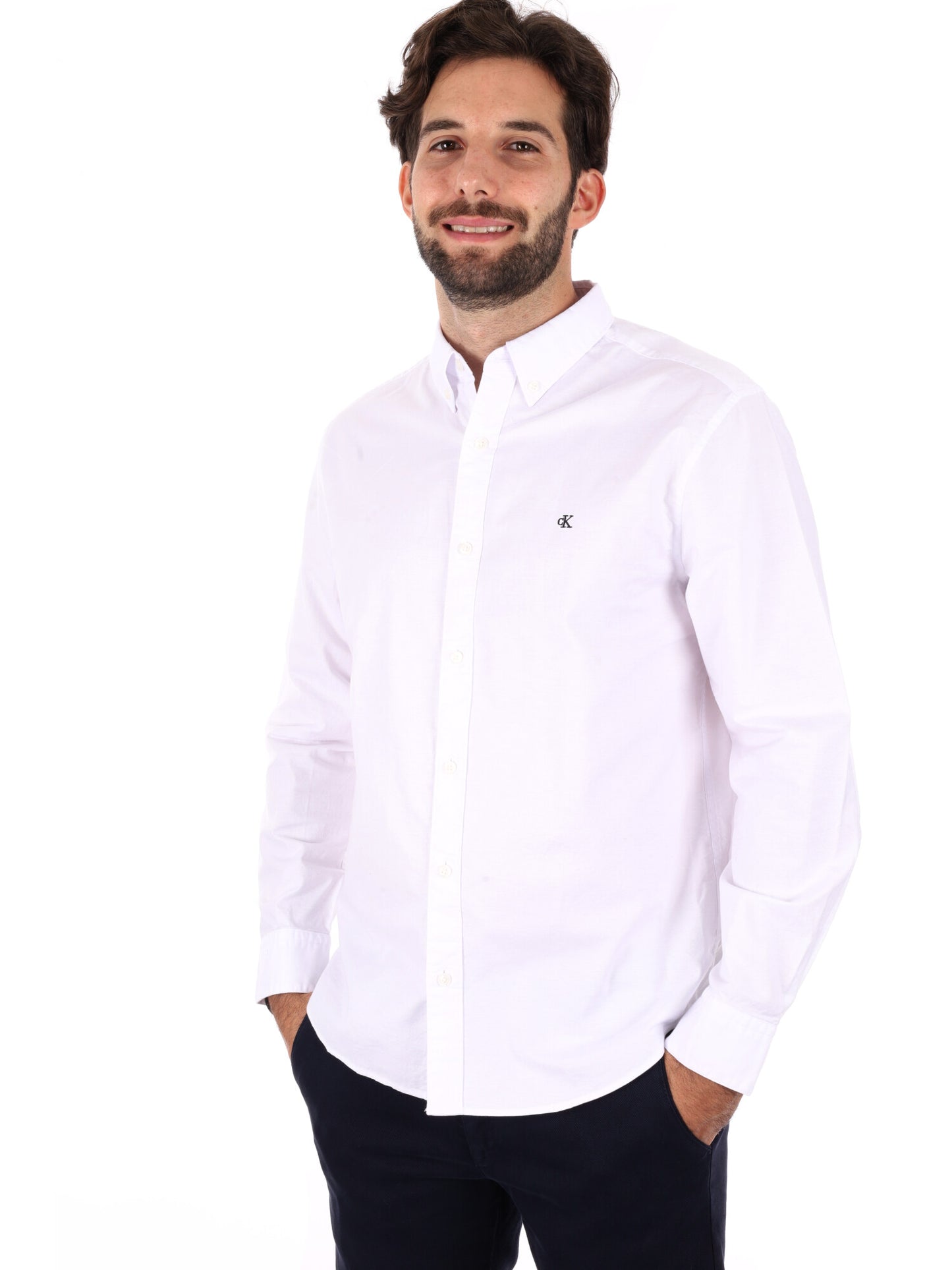 CAMICA CLASSIC FIT CALVIN KLEIN JEANS DA UOMO BIANCO