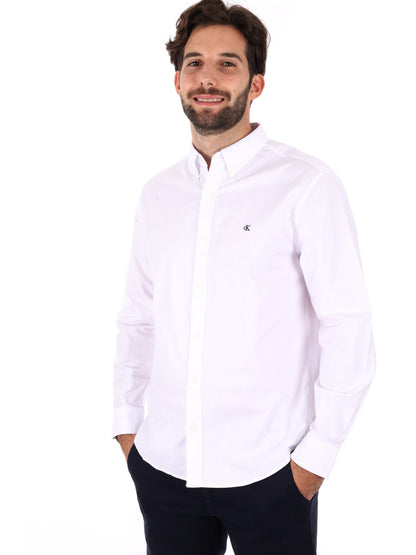 CAMICA CLASSIC FIT CALVIN KLEIN JEANS DA UOMO BIANCO