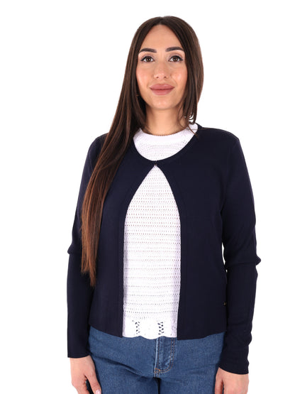 Yes-Zee maglia donna blu per la primavera estate