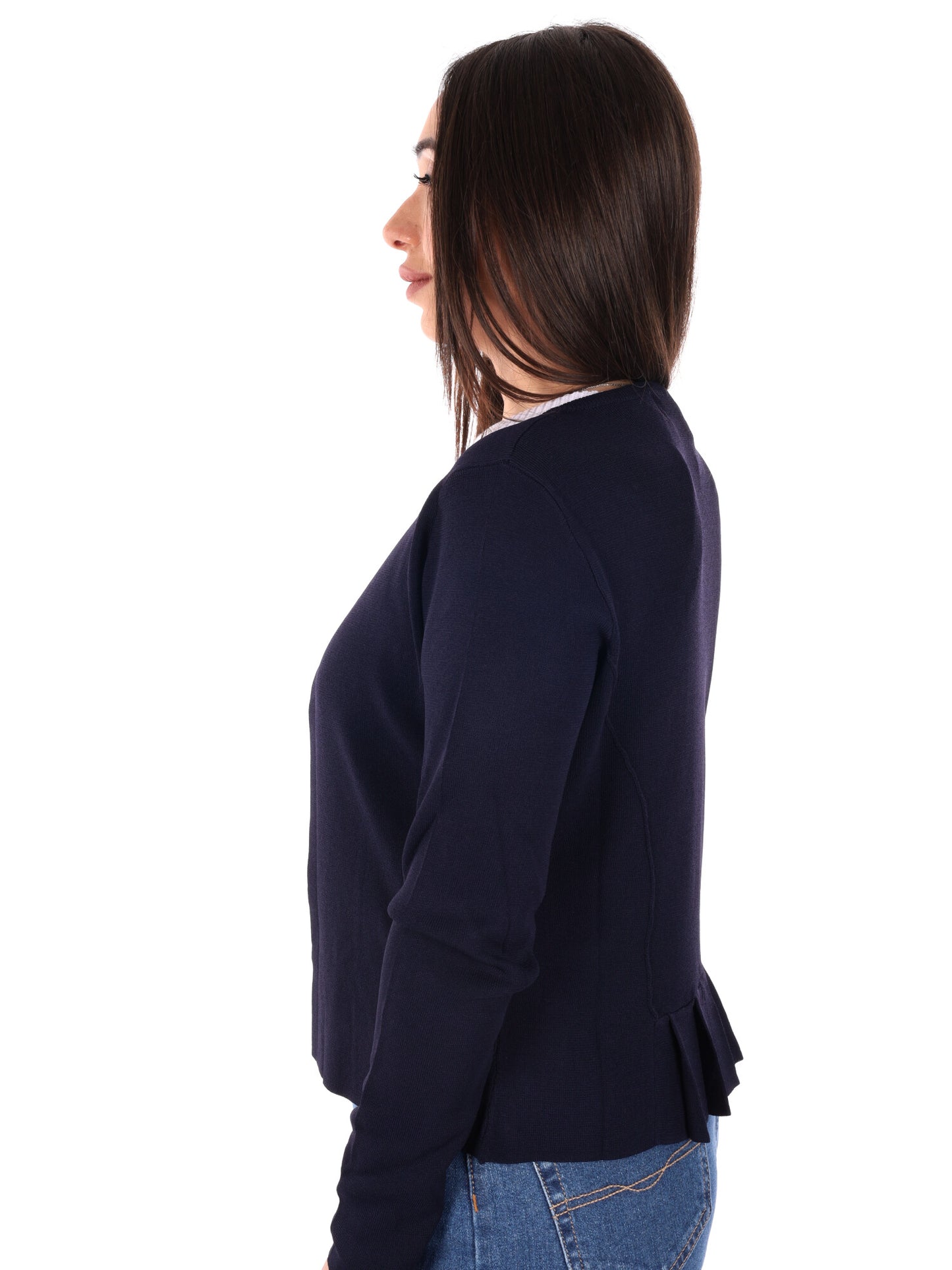 Yes-Zee maglia donna blu per la primavera estate