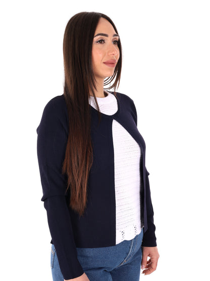 Yes-Zee maglia donna blu per la primavera estate