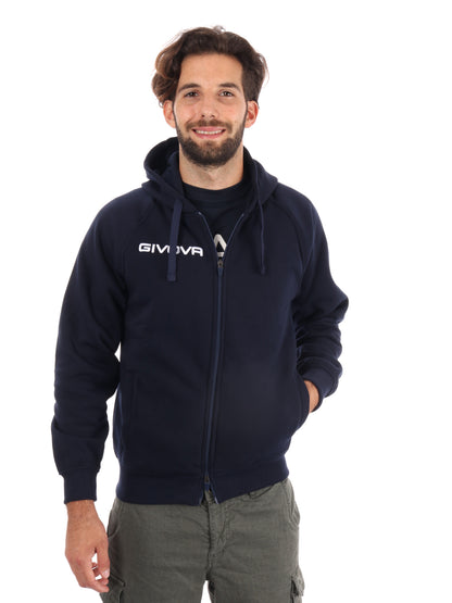 FELPA CON CAPPUCCIO GIVOVA DA UOMO BLU