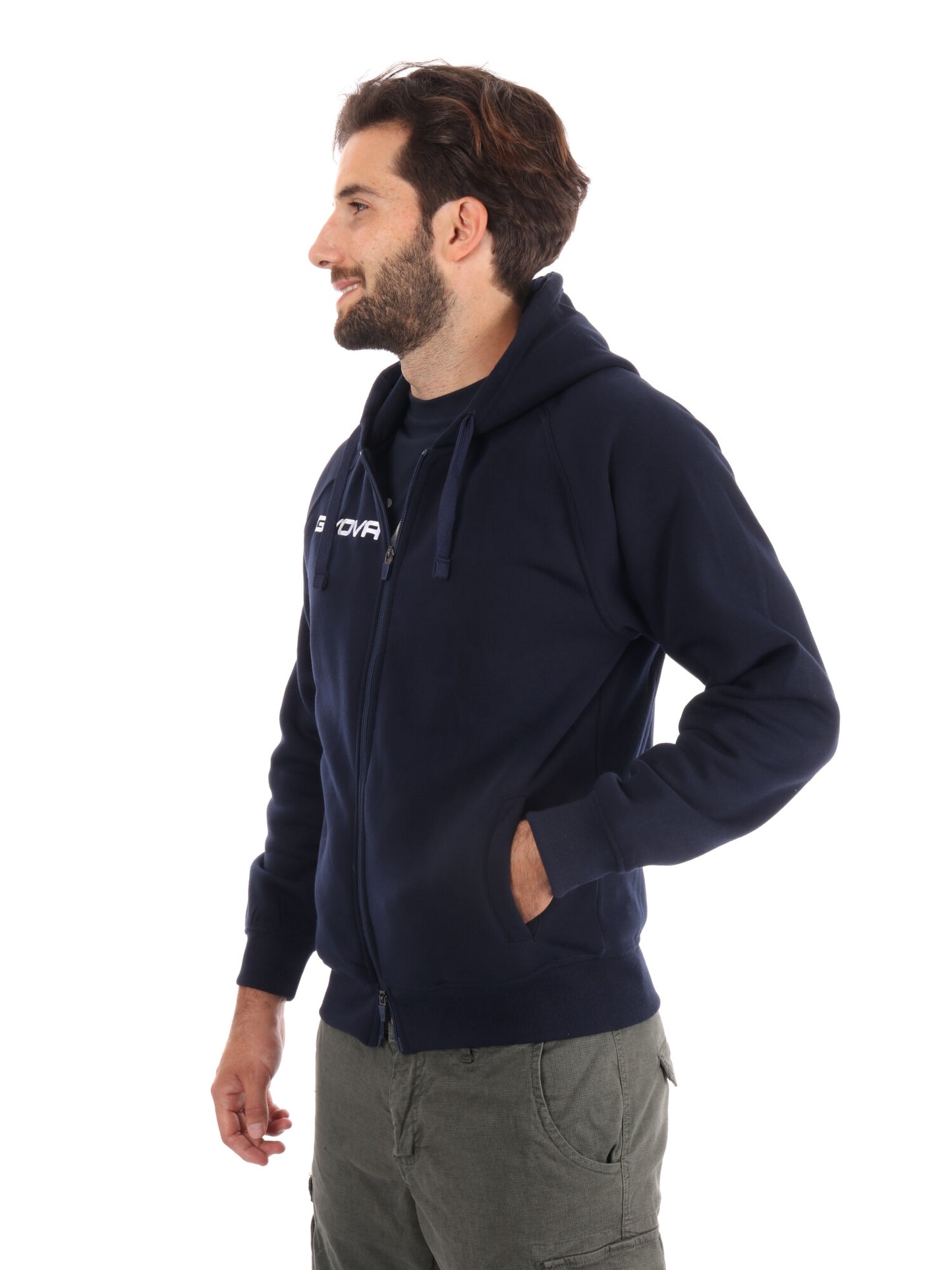 FELPA CON CAPPUCCIO GIVOVA DA UOMO BLU