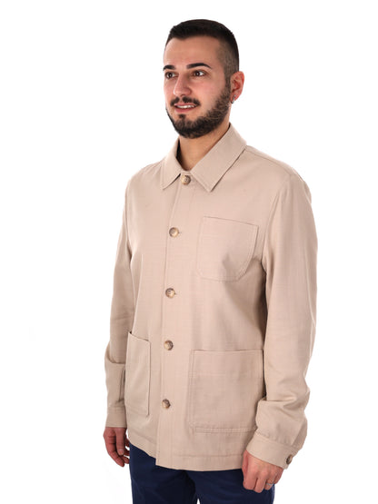 Giacca elegante Mandarino 345 beige per uomo, versatile e raffinata