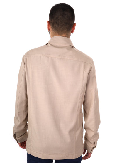 Giacca elegante Mandarino 345 beige per uomo, versatile e raffinata