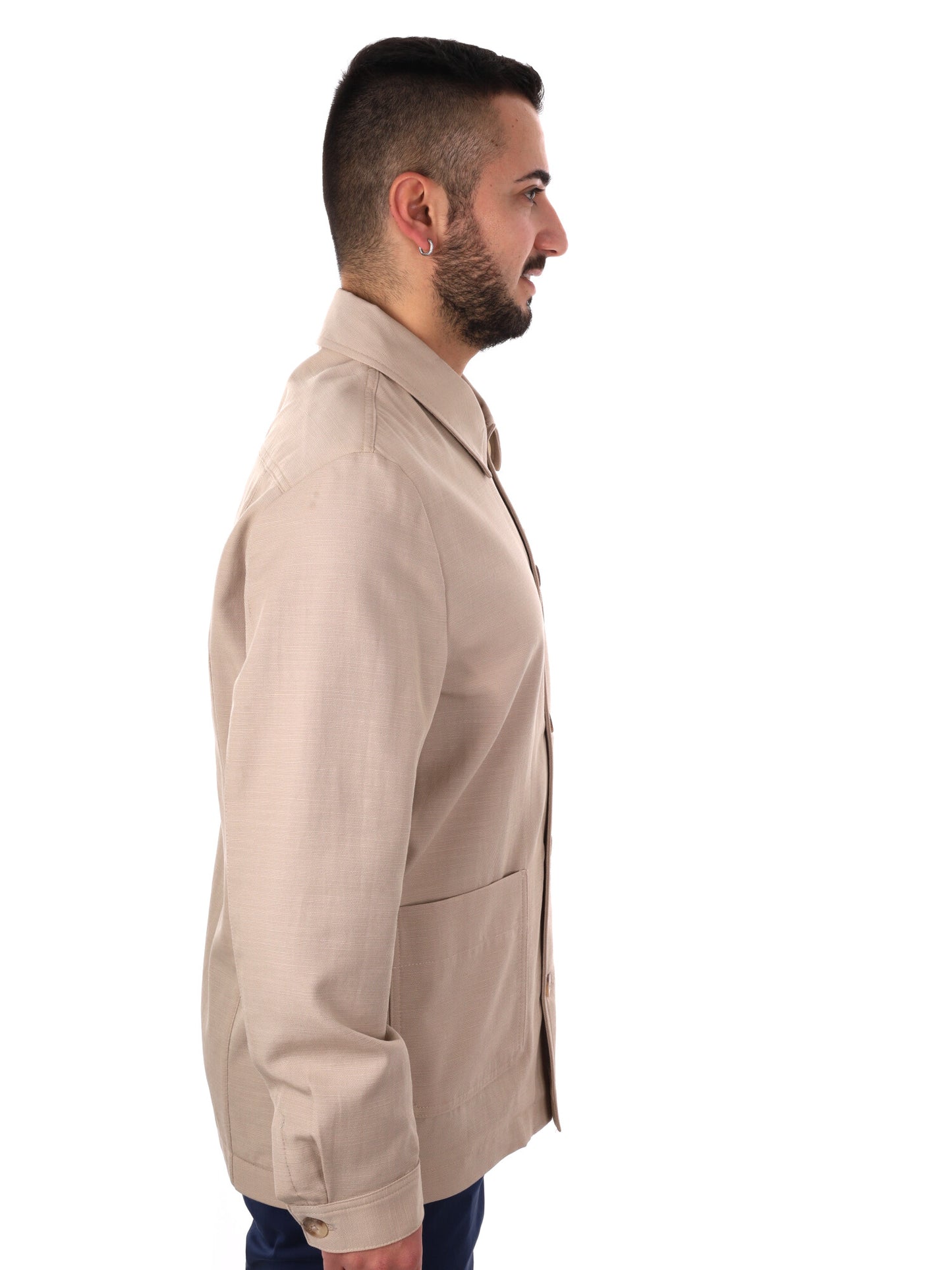 Giacca elegante Mandarino 345 beige per uomo, versatile e raffinata