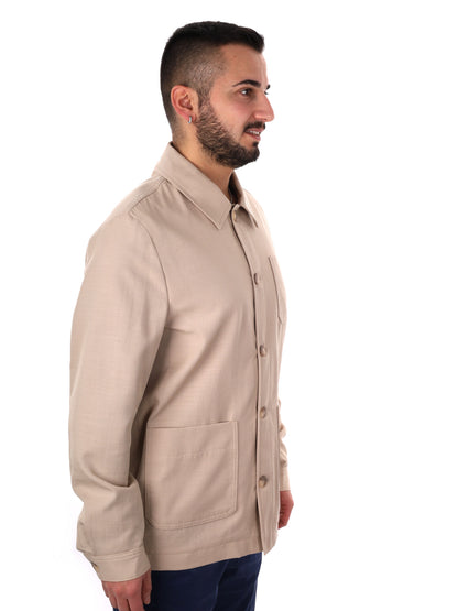 Giacca elegante Mandarino 345 beige per uomo, versatile e raffinata