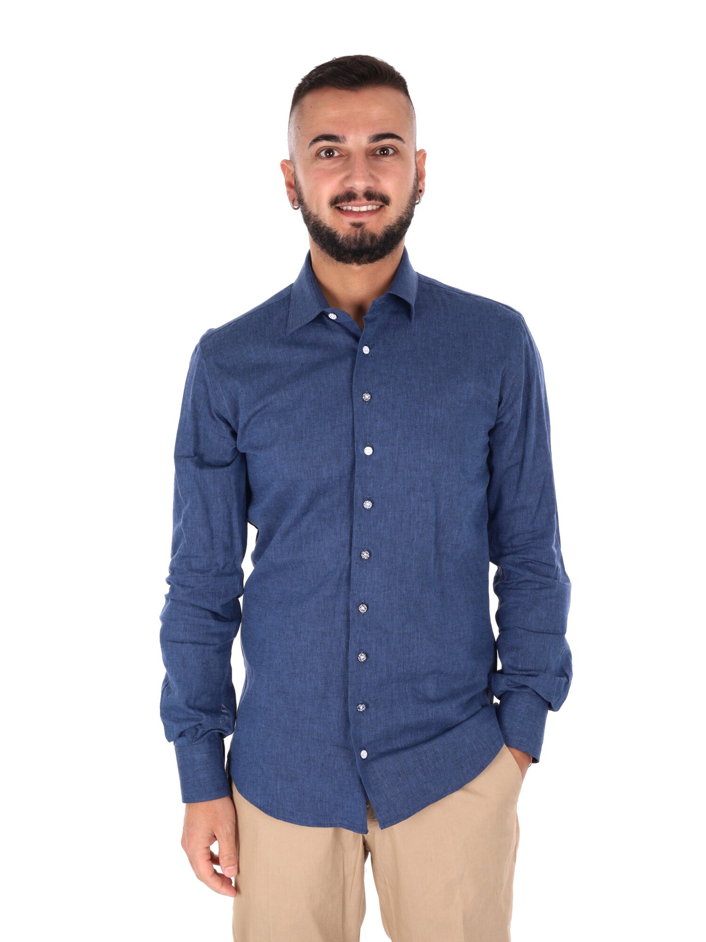 Camicia uomo FB Marrakech 369 in blu per cerimonie primaverili