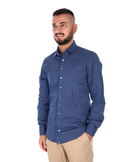 Camicia uomo FB Marrakech 369 in blu per cerimonie primaverili