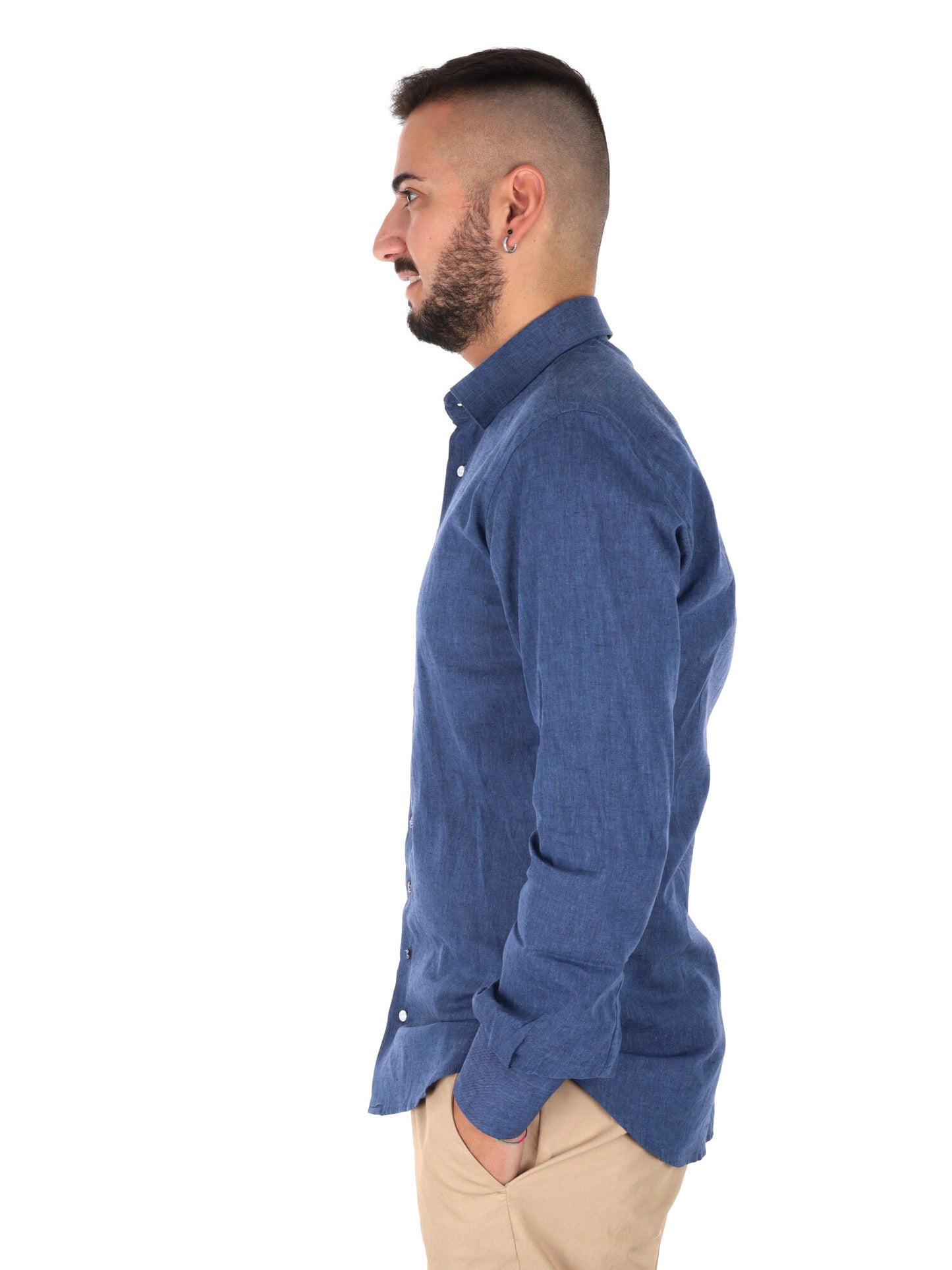 Camicia uomo FB Marrakech 369 in blu per cerimonie primaverili