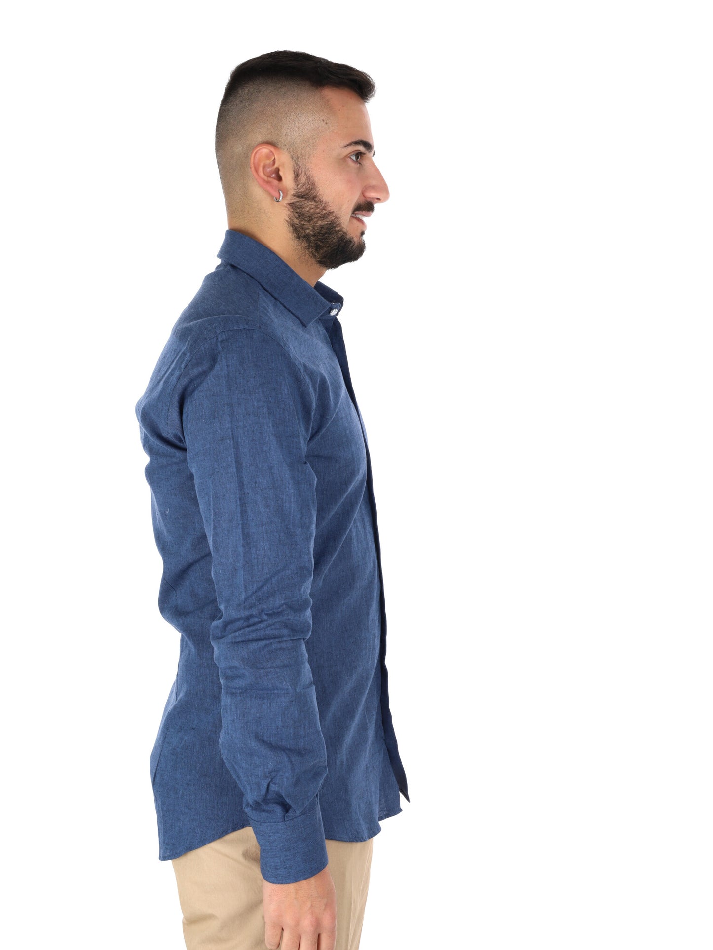 Camicia uomo FB Marrakech 369 in blu per cerimonie primaverili