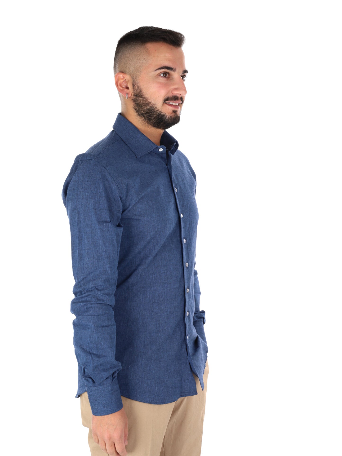 Camicia uomo FB Marrakech 369 in blu per cerimonie primaverili