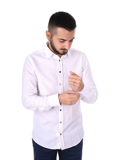 FB Mauri 369, camicia da uomo bianca elegante e versatile