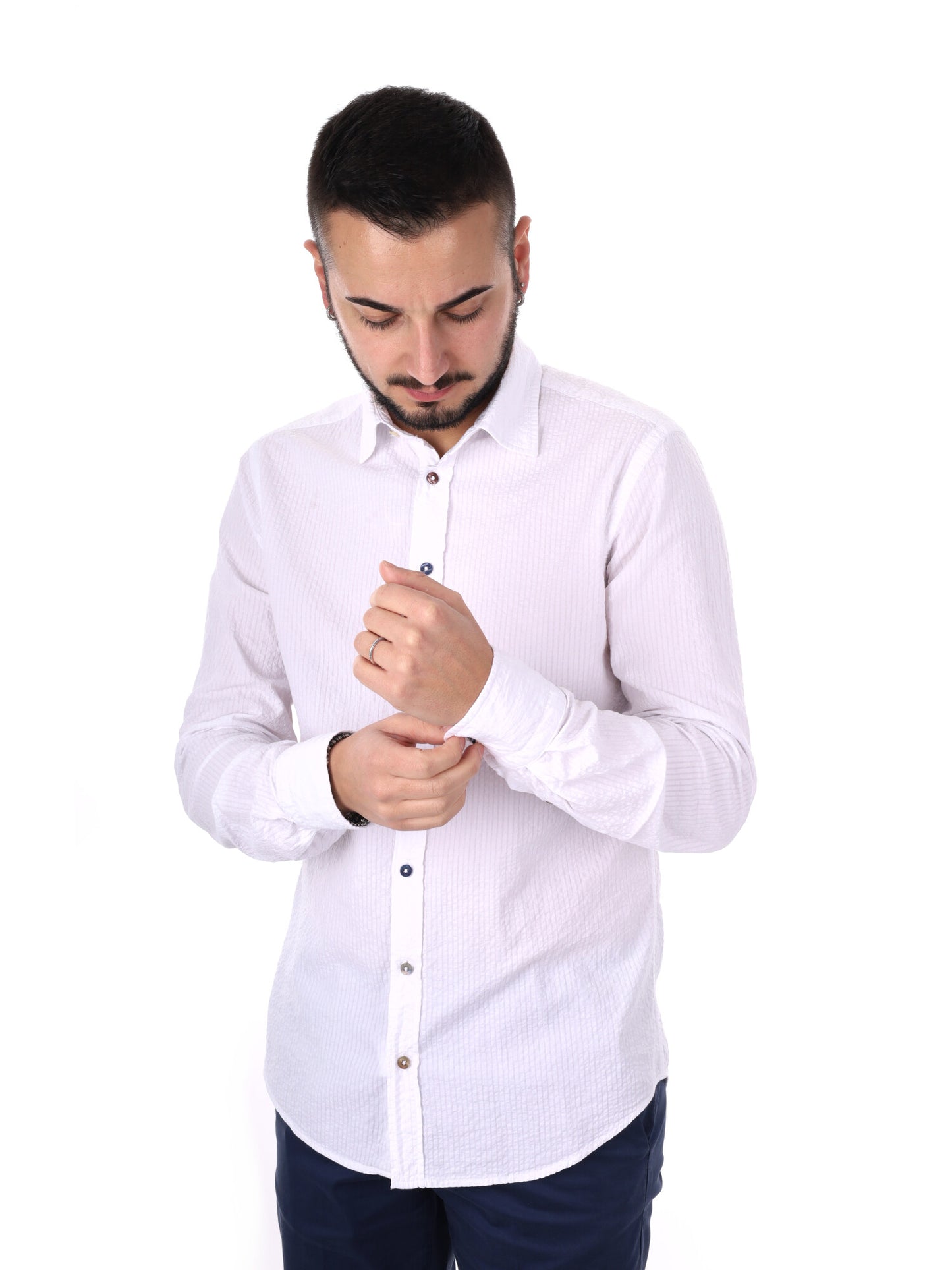 FB Mauri 369, camicia da uomo bianca elegante e versatile
