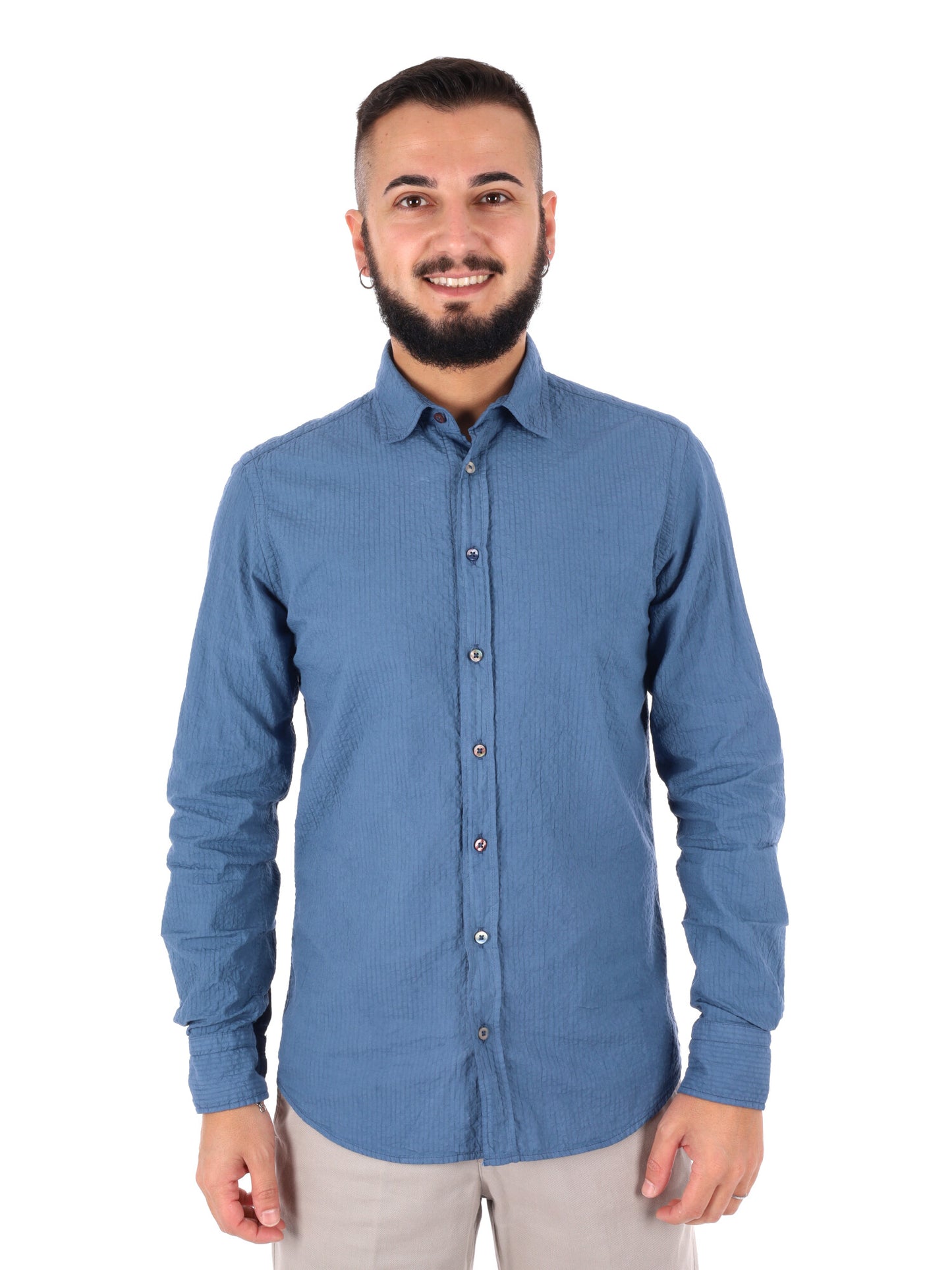 Camicia elegante FB Mauri 369 uomo in blu per cerimonie