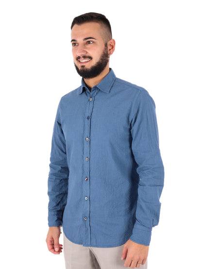 Camicia elegante FB Mauri 369 uomo in blu per cerimonie