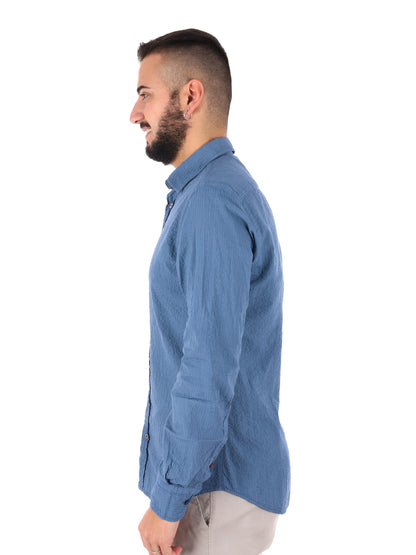 Camicia elegante FB Mauri 369 uomo in blu per cerimonie