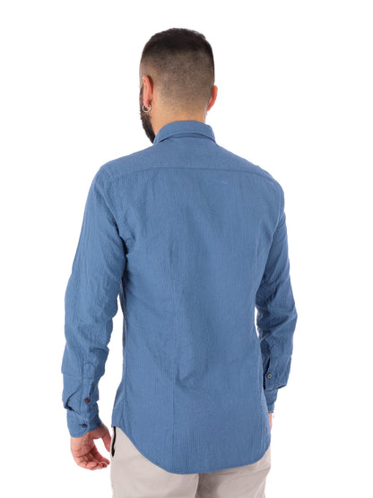Camicia elegante FB Mauri 369 uomo in blu per cerimonie