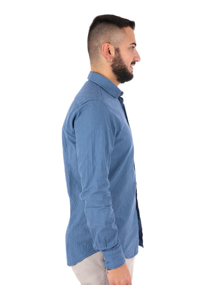 Camicia elegante FB Mauri 369 uomo in blu per cerimonie