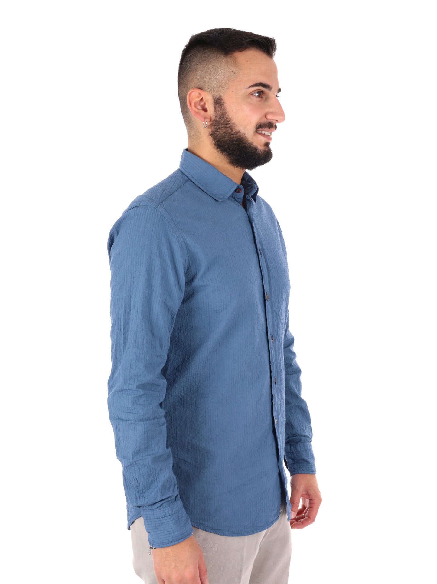 Camicia elegante FB Mauri 369 uomo in blu per cerimonie