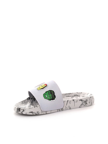 Ciabatte Leomil grigie per bambino unisex, supereroi divertenti