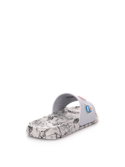 Ciabatte Leomil grigie per bambino unisex, supereroi divertenti