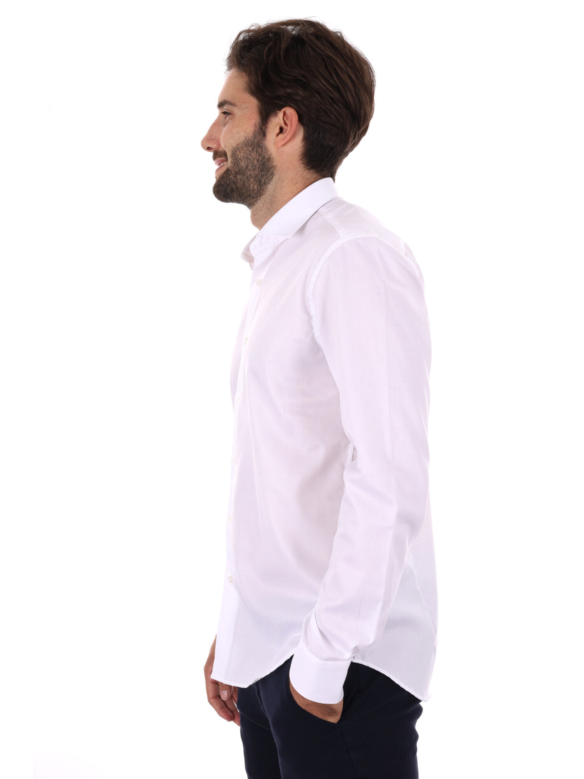 Fb camicia no stiro da uomo bianco