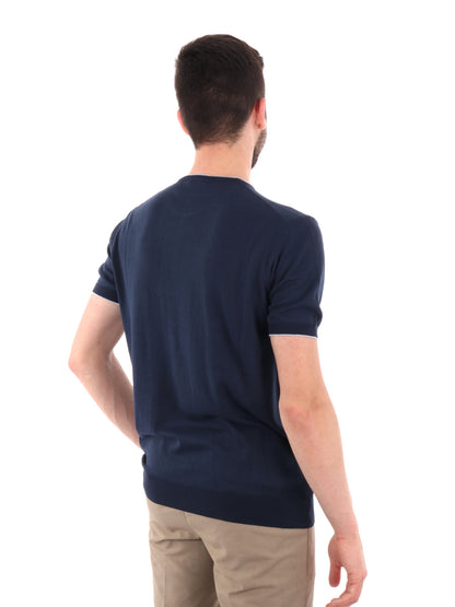 F.B. T-SHIRT MAGLIA - BLU-BIANCO