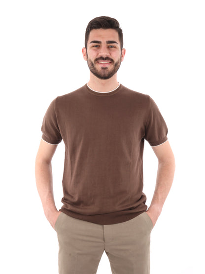 F.B. T-SHIRT MAGLIA - TABACCO