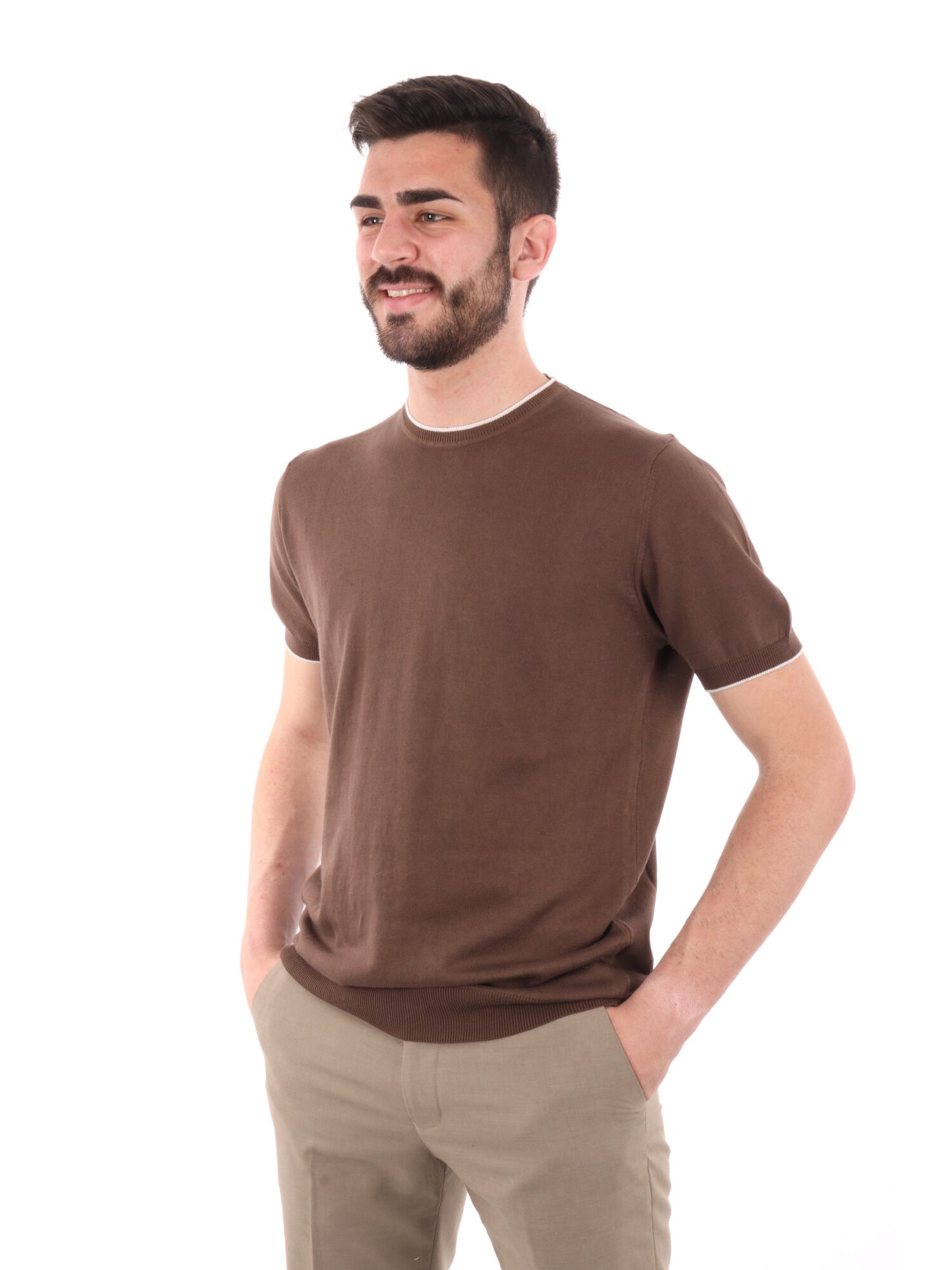 F.B. T-SHIRT MAGLIA - TABACCO