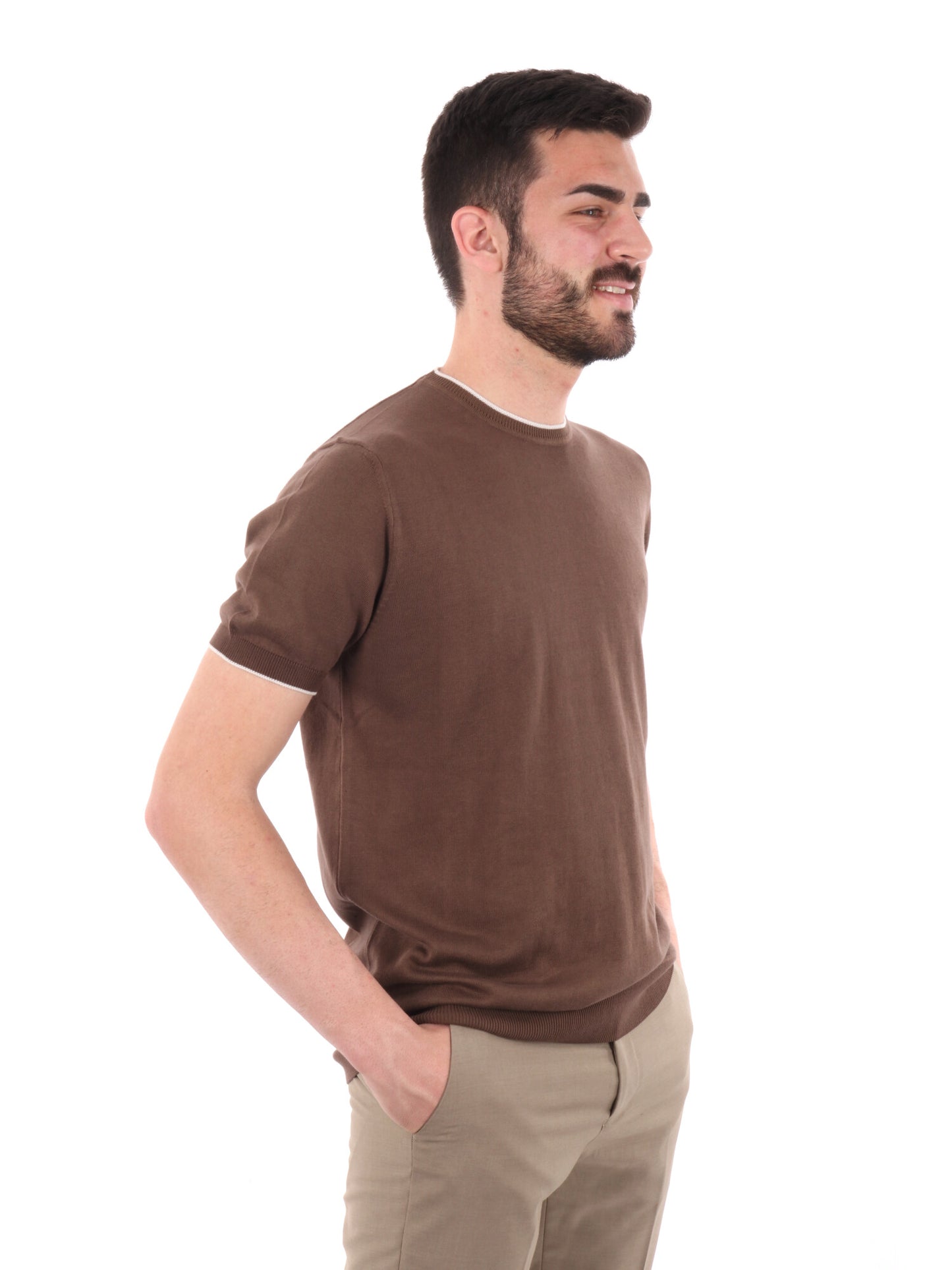 F.B. T-SHIRT MAGLIA - TABACCO