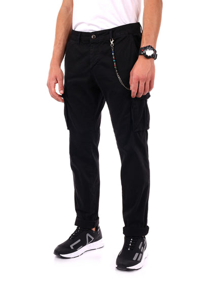 PANTALONE MOVIOLA CARGO+CATENA FB DA UOMO NERO